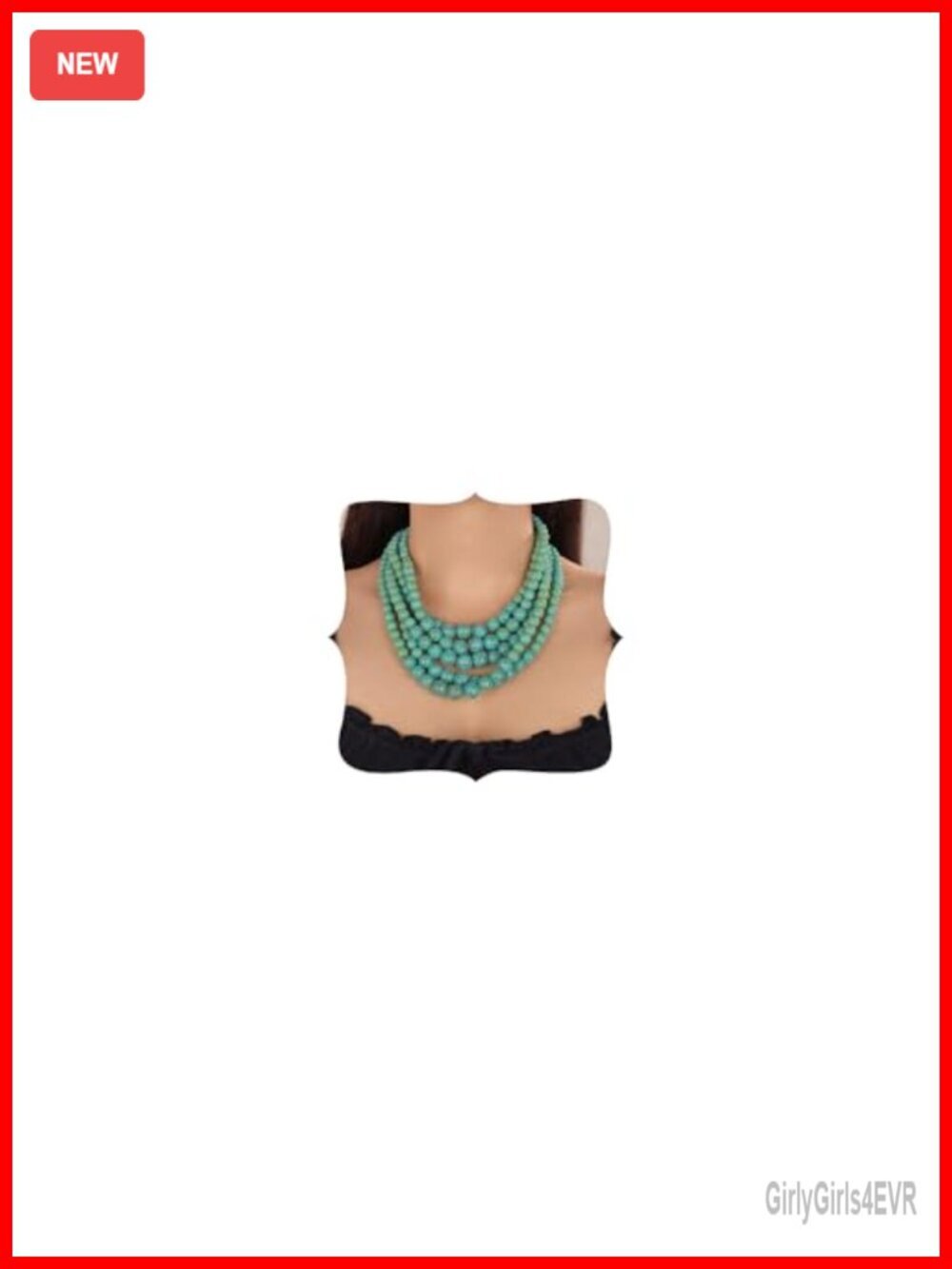 5 Layer Green Pearl Necklace Set with Earrings Bohemian Vintage Bridal Jewelry